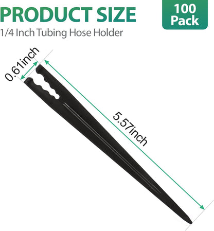 50 Pack 1/2 Inch Irrigation Tubing Hold Down Anchor Stakes, Heavy Duty Drip Tubing Stakes 1/2" Drip Irrigation Tubing Fittings for Lawn Raised Bed Greenhouse Plant Watering System
