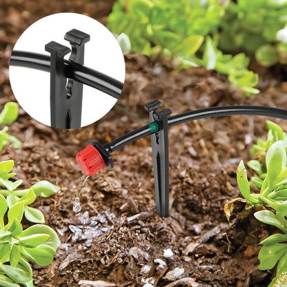 50 Pack 1/2 Inch Irrigation Tubing Hold Down Anchor Stakes, Heavy Duty Drip Tubing Stakes 1/2" Drip Irrigation Tubing Fittings for Lawn Raised Bed Greenhouse Plant Watering System