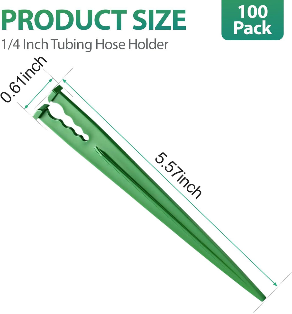 50 Pack 1/2 Inch Irrigation Tubing Hold Down Anchor Stakes, Heavy Duty Drip Tubing Stakes 1/2" Drip Irrigation Tubing Fittings for Lawn Raised Bed Greenhouse Plant Watering System