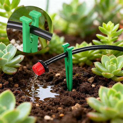 50 Pack 1/2 Inch Irrigation Tubing Hold Down Anchor Stakes, Heavy Duty Drip Tubing Stakes 1/2" Drip Irrigation Tubing Fittings for Lawn Raised Bed Greenhouse Plant Watering System