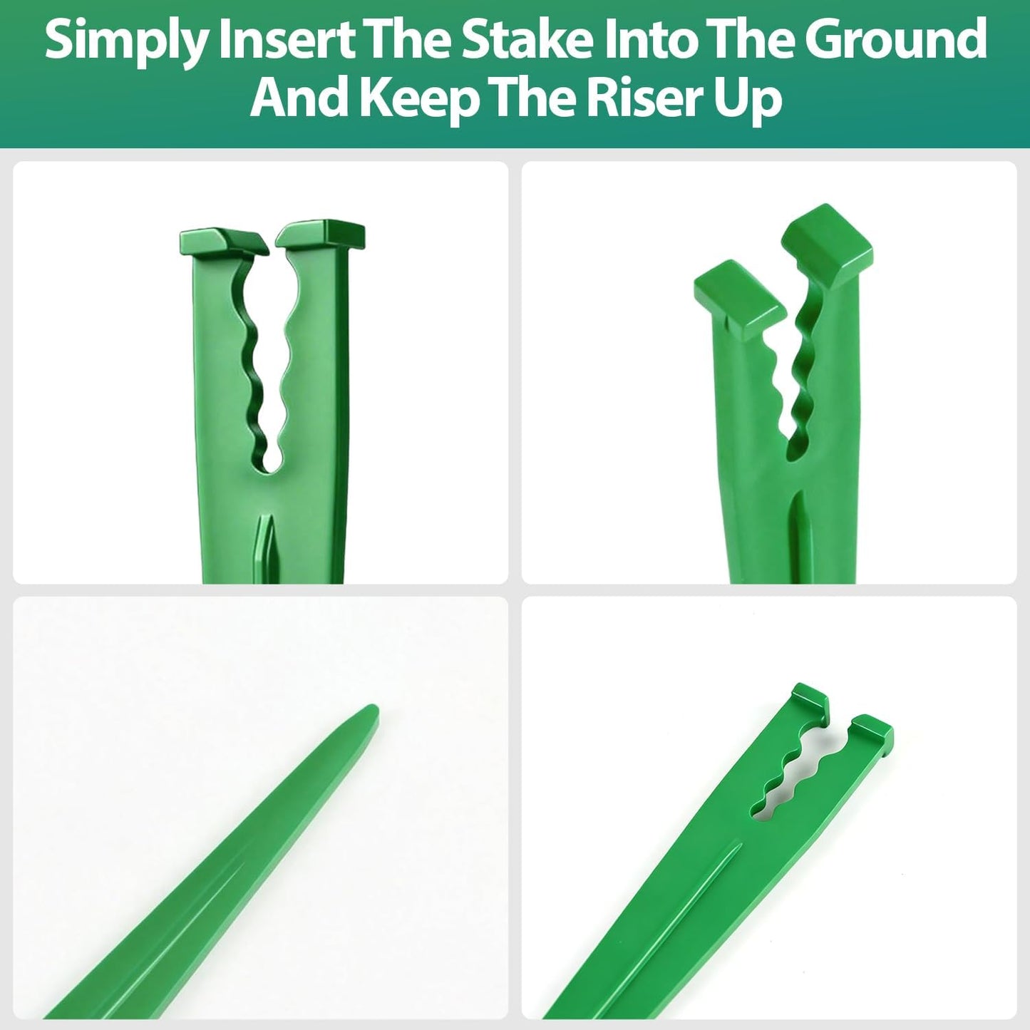 50 Pack 1/2 Inch Irrigation Tubing Hold Down Anchor Stakes, Heavy Duty Drip Tubing Stakes 1/2" Drip Irrigation Tubing Fittings for Lawn Raised Bed Greenhouse Plant Watering System