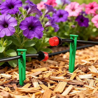 50 Pack 1/2 Inch Irrigation Tubing Hold Down Anchor Stakes, Heavy Duty Drip Tubing Stakes 1/2" Drip Irrigation Tubing Fittings for Lawn Raised Bed Greenhouse Plant Watering System