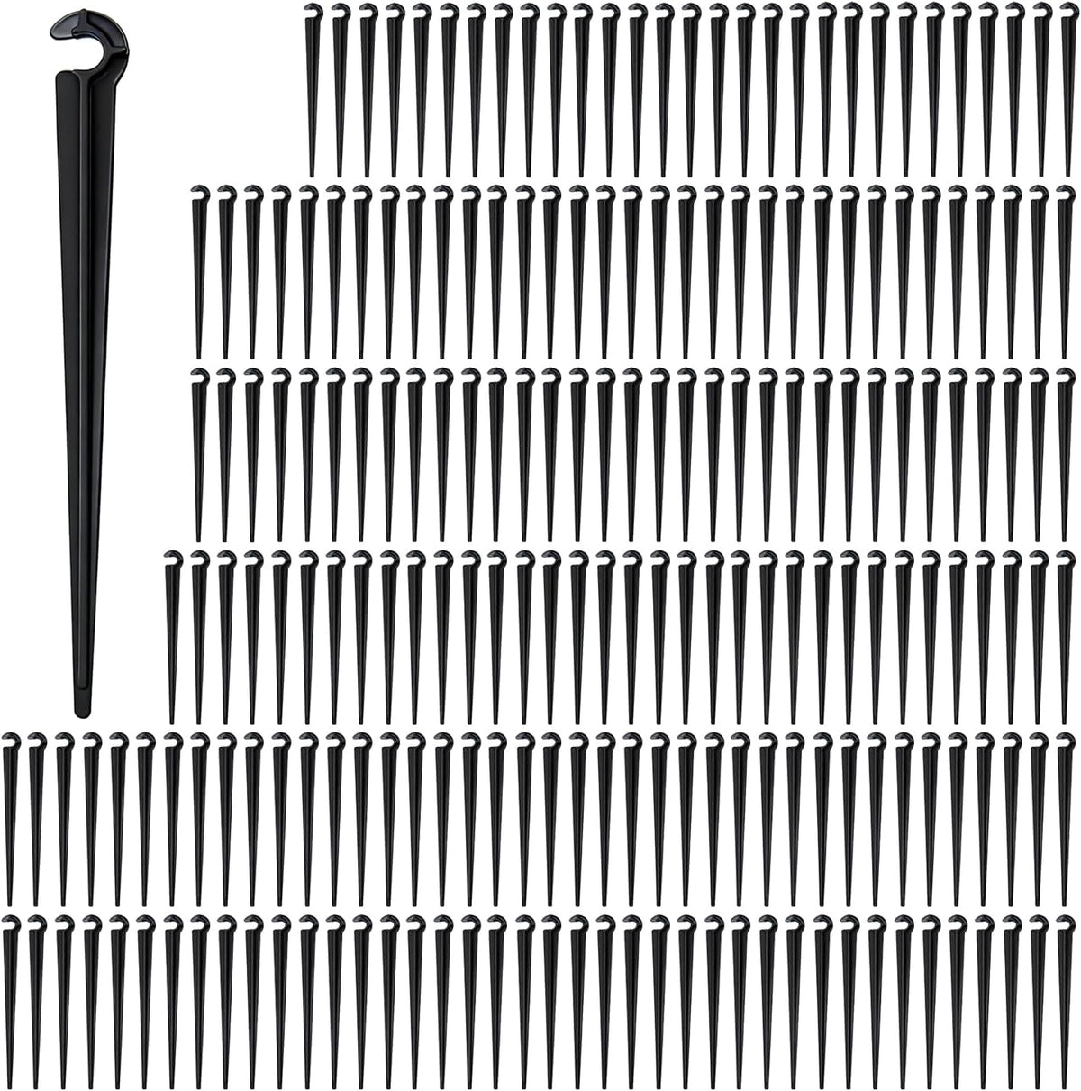 50 Pack 1/2 Inch Irrigation Tubing Hold Down Anchor Stakes, Heavy Duty Drip Tubing Stakes 1/2" Drip Irrigation Tubing Fittings for Lawn Raised Bed Greenhouse Plant Watering System