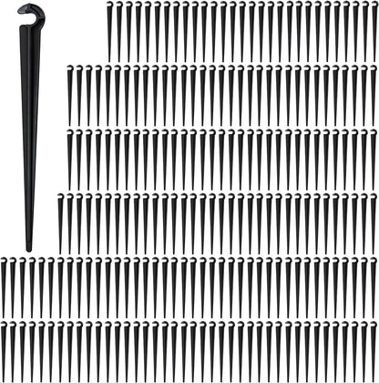 50 Pack 1/2 Inch Irrigation Tubing Hold Down Anchor Stakes, Heavy Duty Drip Tubing Stakes 1/2" Drip Irrigation Tubing Fittings for Lawn Raised Bed Greenhouse Plant Watering System
