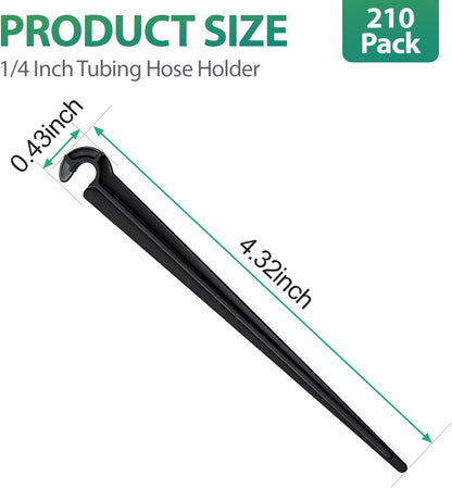 50 Pack 1/2 Inch Irrigation Tubing Hold Down Anchor Stakes, Heavy Duty Drip Tubing Stakes 1/2" Drip Irrigation Tubing Fittings for Lawn Raised Bed Greenhouse Plant Watering System