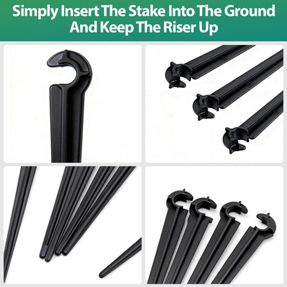 50 Pack 1/2 Inch Irrigation Tubing Hold Down Anchor Stakes, Heavy Duty Drip Tubing Stakes 1/2" Drip Irrigation Tubing Fittings for Lawn Raised Bed Greenhouse Plant Watering System