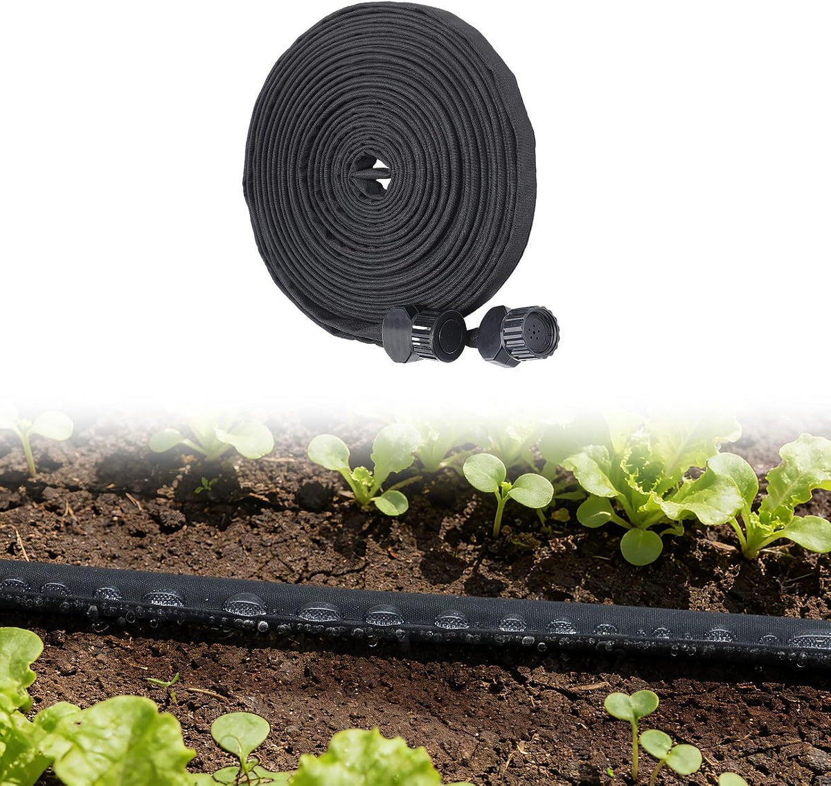 3/4" Heavy Duty Linkable 25FT Soaker Hose for Garden Beds, Save 85% Water