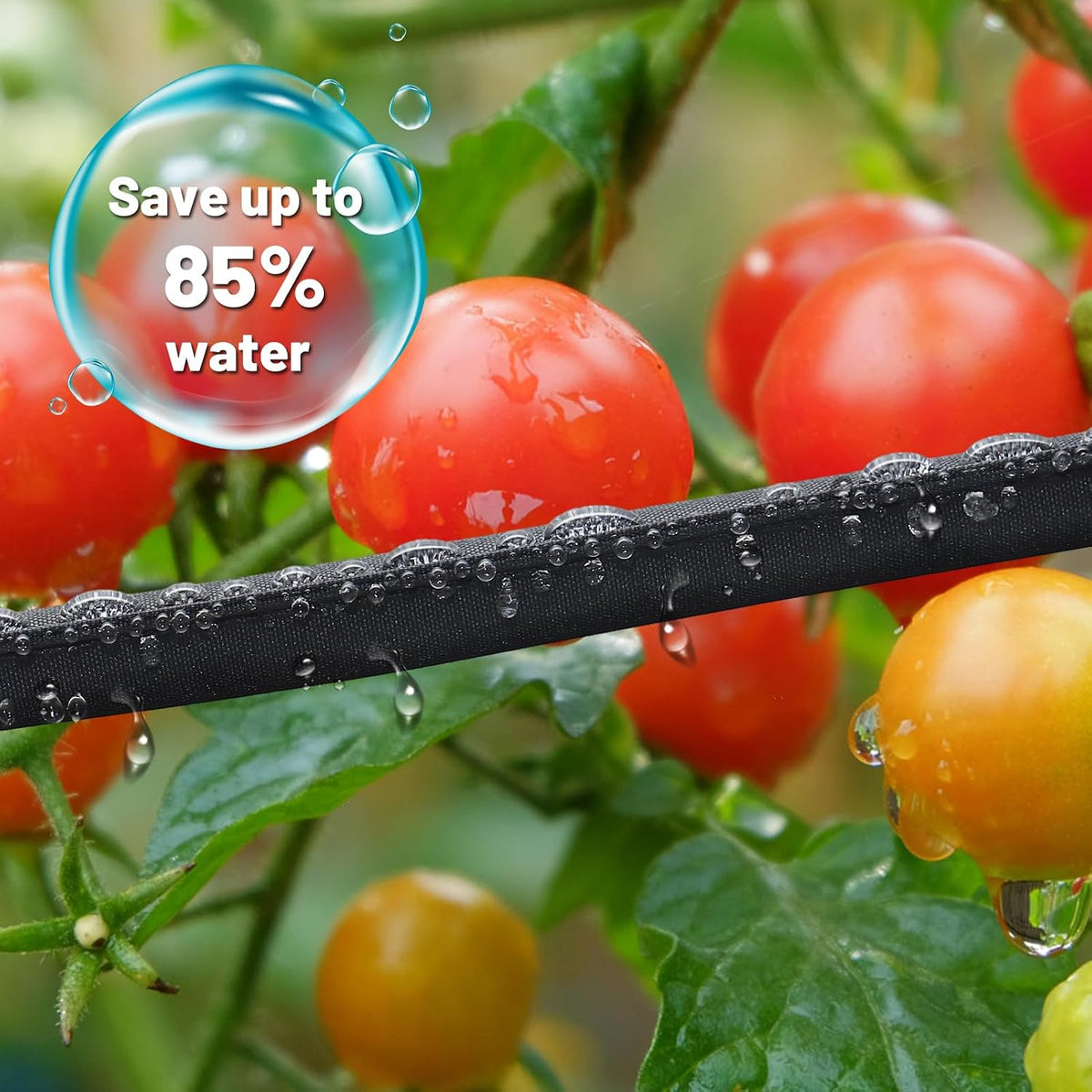 3/4" Heavy Duty Linkable 25FT Soaker Hose for Garden Beds, Save 85% Water