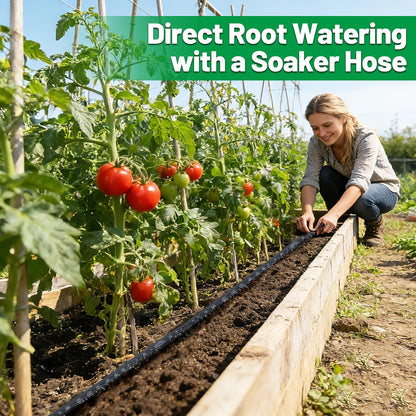 3/4" Heavy Duty Linkable 25FT Soaker Hose for Garden Beds, Save 85% Water