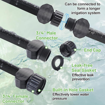 3/4" Heavy Duty Linkable 25FT Soaker Hose for Garden Beds, Save 85% Water
