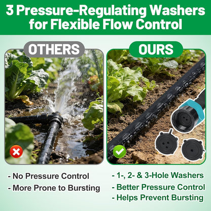 3/4" Heavy Duty Linkable 25FT Soaker Hose for Garden Beds, Save 85% Water