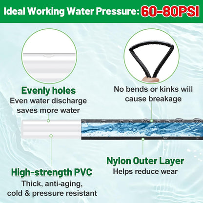 3/4" Heavy Duty Linkable 25FT Soaker Hose for Garden Beds, Save 85% Water