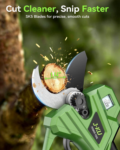 Electric Pruning Shears Cordless: 2-in-1 Electric Tree Pruner with Extension Pole, 21V 2×4.0Ah Battery Powered, 1.4" Cutting Diameter, Brushless Power Branch Cutter for Tree Trimming Gardening