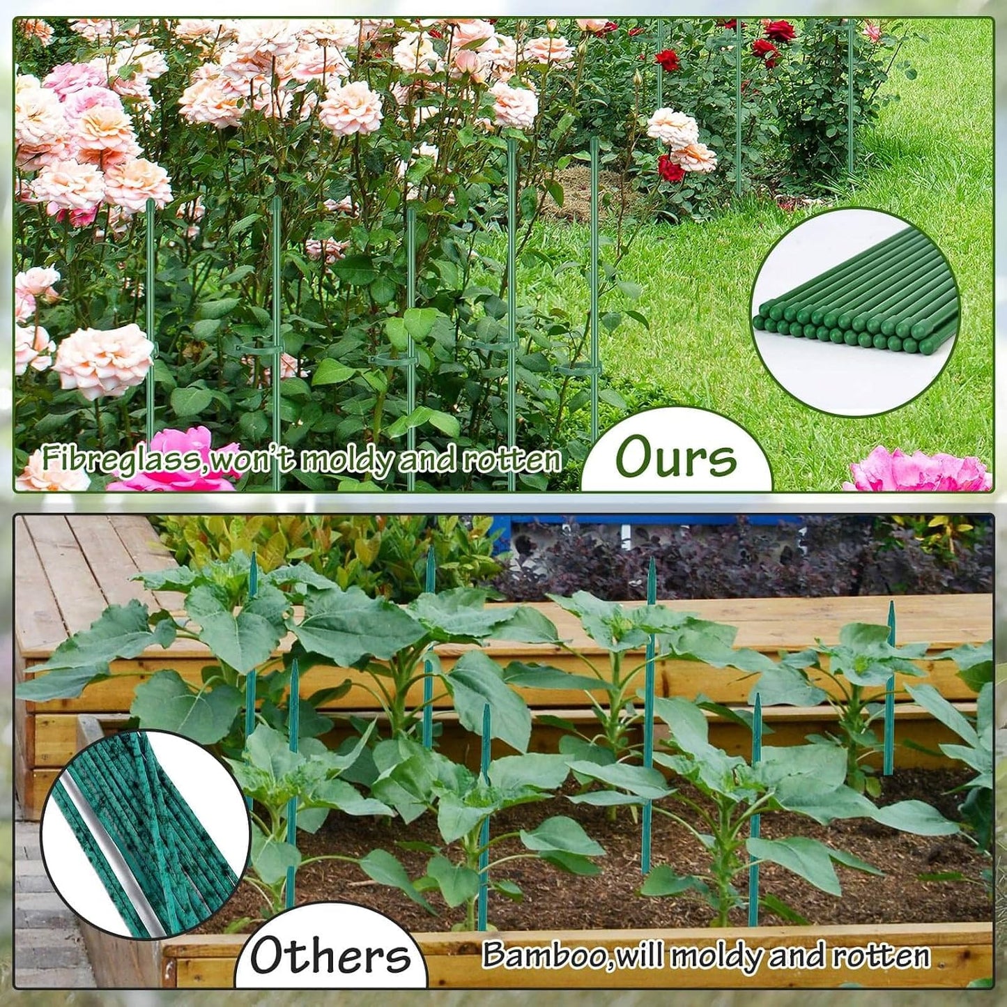 76pcs Plant Stakes for Indoor Plants, 25 Pack 16 inch Plant Support Stakes