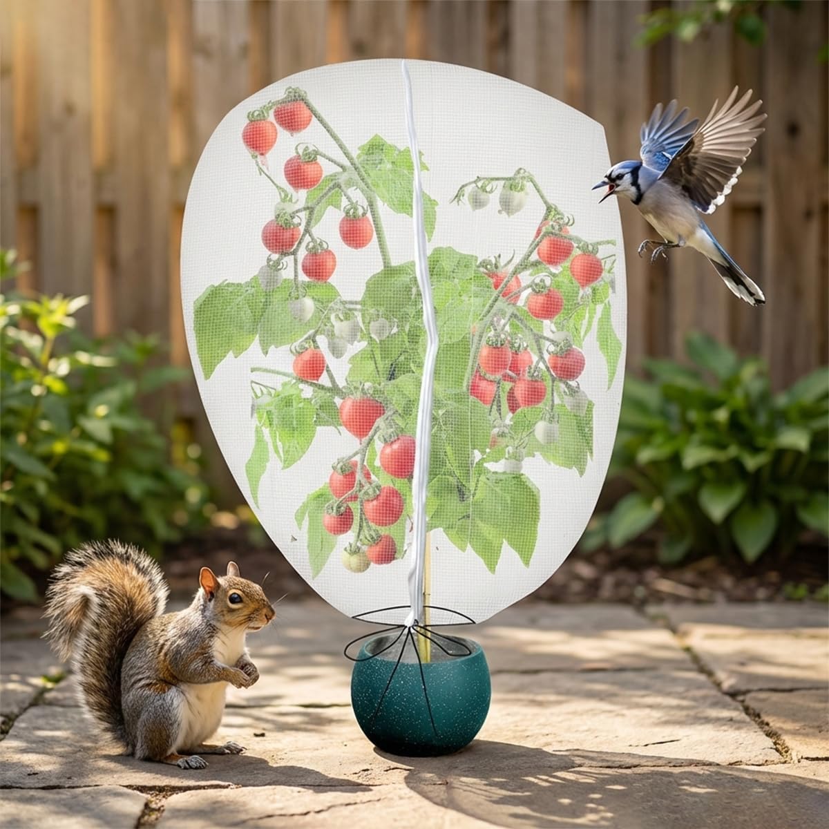 3PCS 2.6 × 3.2 FT Bird Insect Barrier Fruit Tree Netting, Double Zipper & Drawstring, Garden Bird Netting for Blueberries, Tomatoes, Peppers, Shrubs – Reusable Mesh Barrier