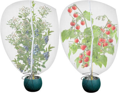 3PCS 2.6 × 3.2 FT Bird Insect Barrier Fruit Tree Netting, Double Zipper & Drawstring, Garden Bird Netting for Blueberries, Tomatoes, Peppers, Shrubs – Reusable Mesh Barrier