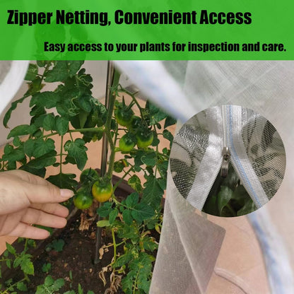 3PCS 2.6 × 3.2 FT Bird Insect Barrier Fruit Tree Netting, Double Zipper & Drawstring, Garden Bird Netting for Blueberries, Tomatoes, Peppers, Shrubs – Reusable Mesh Barrier