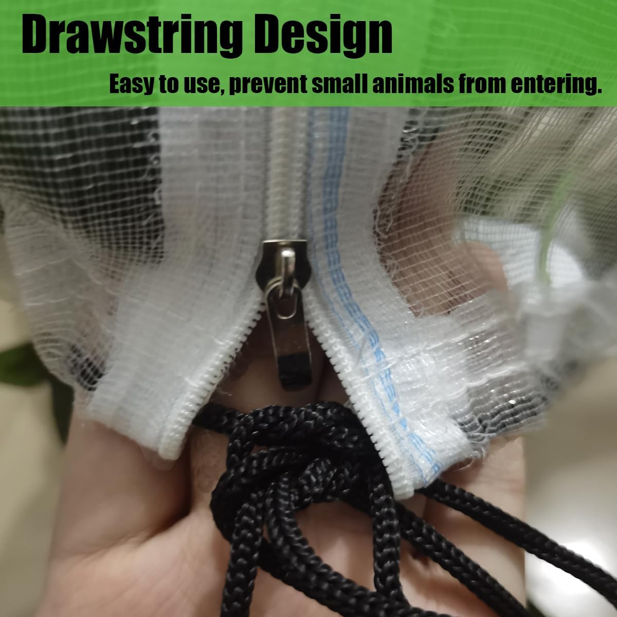 3PCS 2.6 × 3.2 FT Bird Insect Barrier Fruit Tree Netting, Double Zipper & Drawstring, Garden Bird Netting for Blueberries, Tomatoes, Peppers, Shrubs – Reusable Mesh Barrier