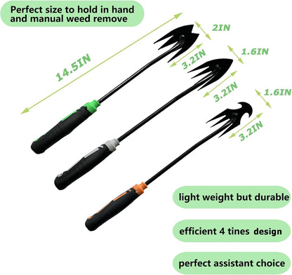 3Pcs Weed Puller Tool Garden Weed Pulling Tool,Portable Garden Weeder Tool,Gardening Weeding Tools for Garden Hand Tools for Vegetable Gardening Backyard Farm Planting & Uprooting Weeding Tool