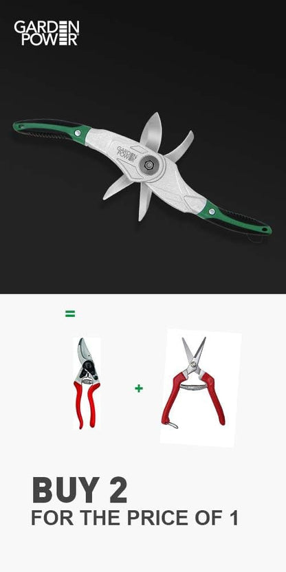 Bypass Pruning Shears 2 in 1 Multi-Cutter, Unique Lock Allows Switching Between Pruner and Shear Snipping. 1/2 Inch Cutting Capacity. Garden Clippers, Pruners for Gardening Heavy Duty