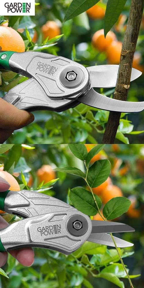 Bypass Pruning Shears 2 in 1 Multi-Cutter, Unique Lock Allows Switching Between Pruner and Shear Snipping. 1/2 Inch Cutting Capacity. Garden Clippers, Pruners for Gardening Heavy Duty