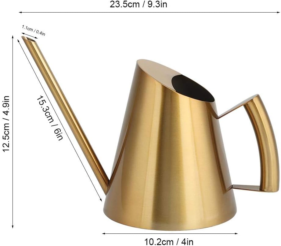 Stainless Steel Watering Can with Long Spout Steel Plant Waterer Watering Pot Sprinkle Pot Garden Flowers Plants Flower Tool(400ml)