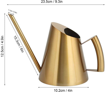 Stainless Steel Watering Can with Long Spout Steel Plant Waterer Watering Pot Sprinkle Pot Garden Flowers Plants Flower Tool(400ml)