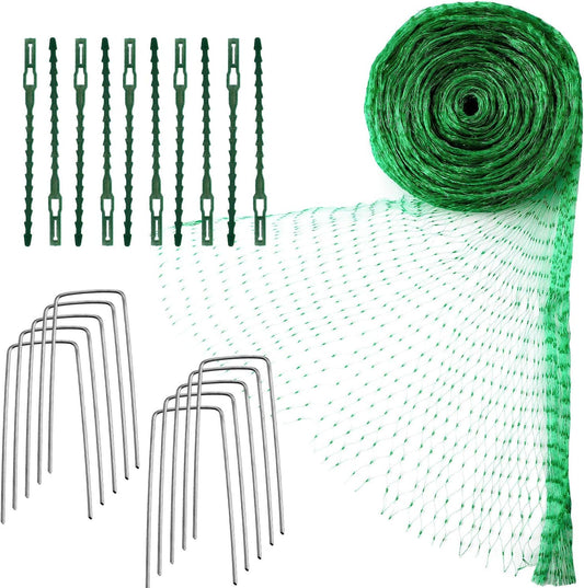 Bird Netting for Garden Protect Fruit Vegetables Trees 13 x 32.8 ft Netting with Cable Tie and U Shaped Garden Peg Against Deer Squirrels Animals
